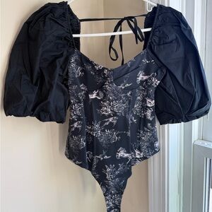 Free People Puff Sleeve Bodysuit